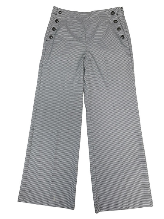 LOFT Pants - LOFT Trousers NWT Pants White Black Herringbone Wide Leg Sailor 12 Tall